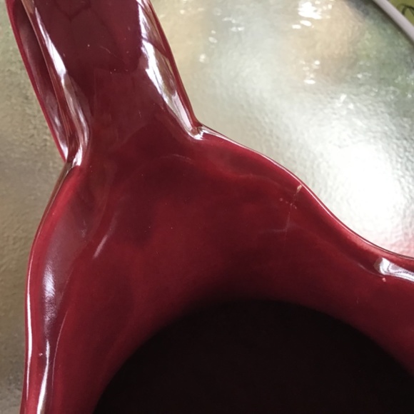 VTG 50s FRANCISCAN WARE Pitcher Jug Swirled Burgundy/Maroon Ceramic Mid Cent - Picture 10 of 10
